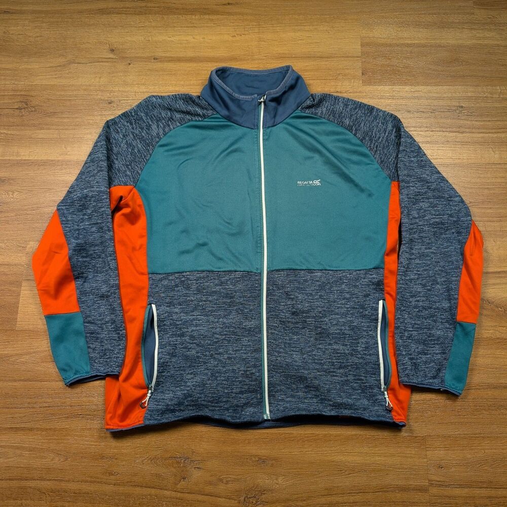 Regatta Great Outdoors Full Zip Up Fleece Jacket Men's Size 3XL Colorblock
